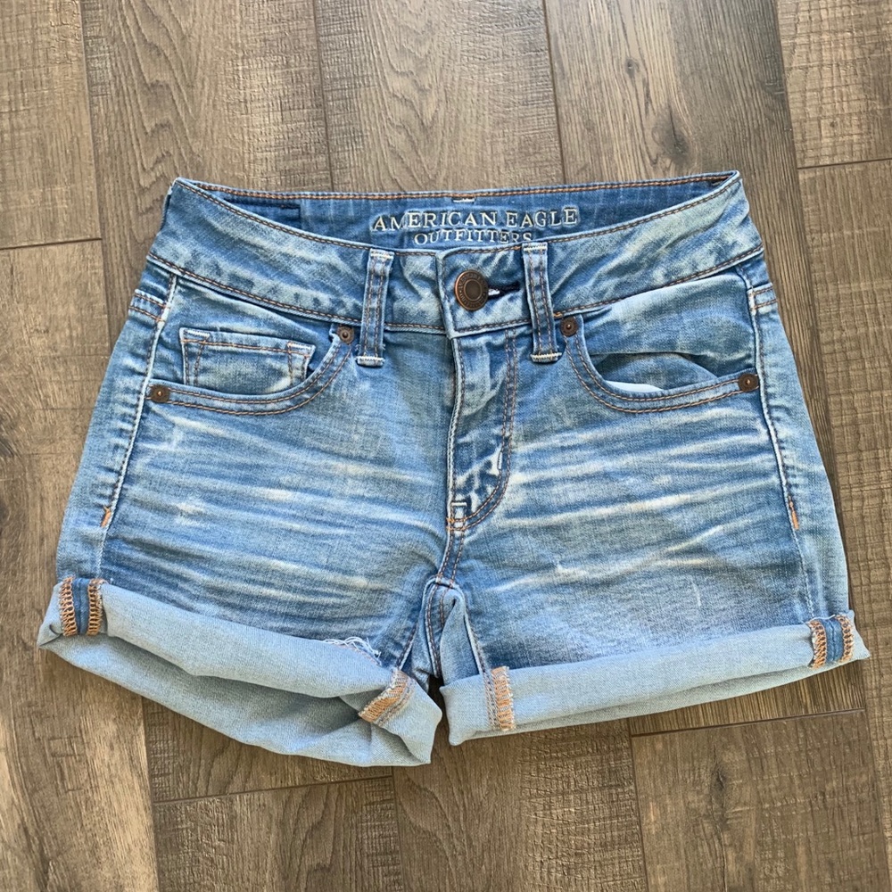 american eagle midi shorts